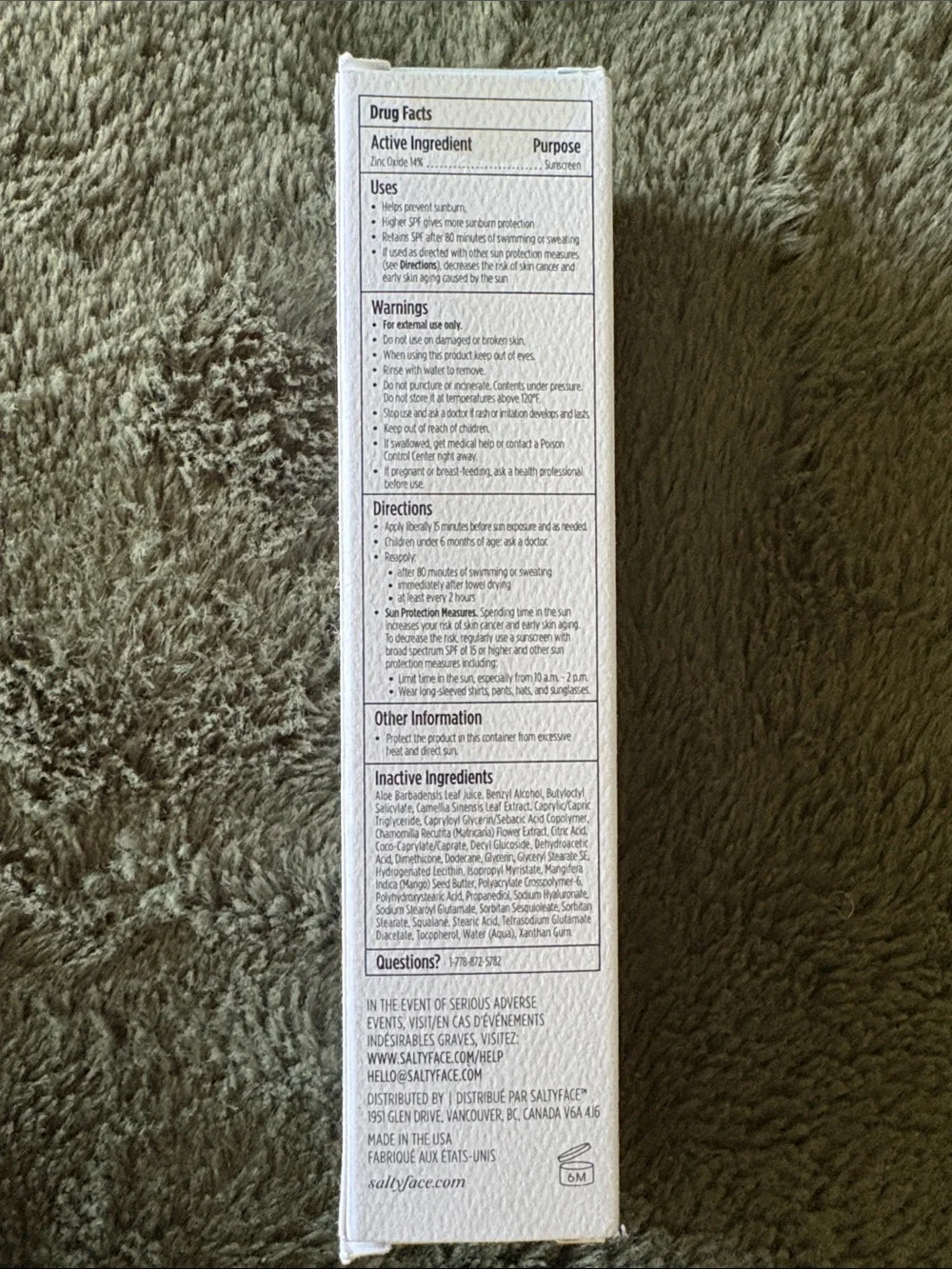 NWT Saltyface Daily Sun Shield Mineral Sunscreen SPF 30